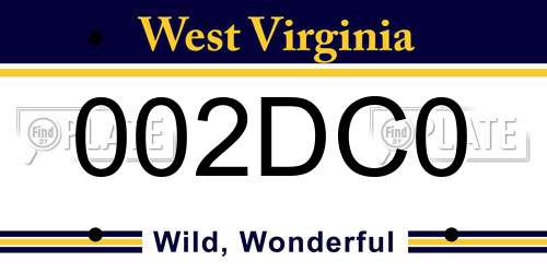 002DC0 West Virginia License Plate