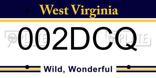002DCQ West Virginia License Plate