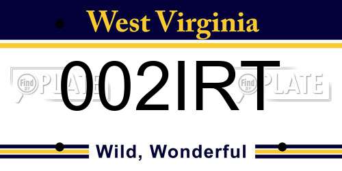 002IRT West Virginia License Plate
