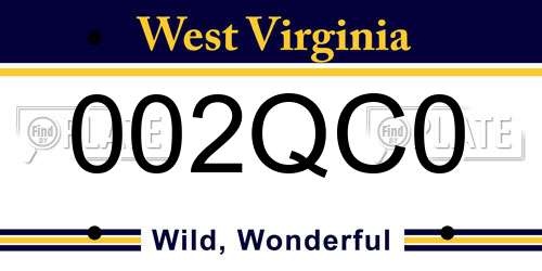 002QC0 West Virginia License Plate