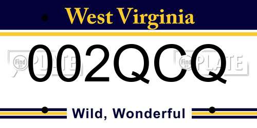 002QCQ West Virginia License Plate
