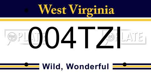 004TZI West Virginia License Plate