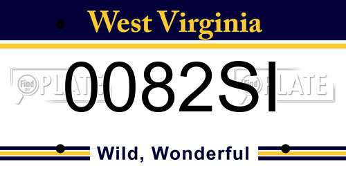 0082SI West Virginia License Plate