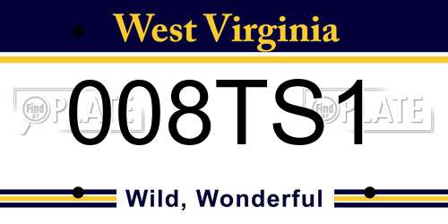 008TS1 West Virginia License Plate