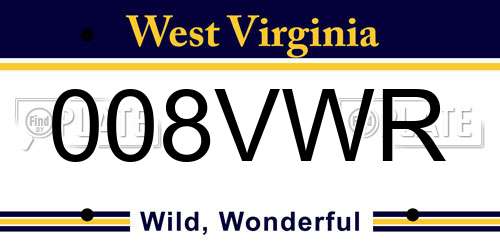 008VWR West Virginia License Plate