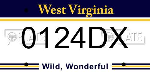 0124DX West Virginia License Plate