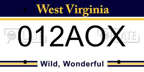 012AOX West Virginia License Plate