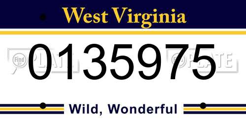 0135975 West Virginia License Plate