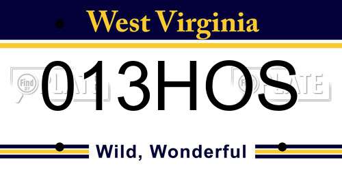 013HOS West Virginia License Plate