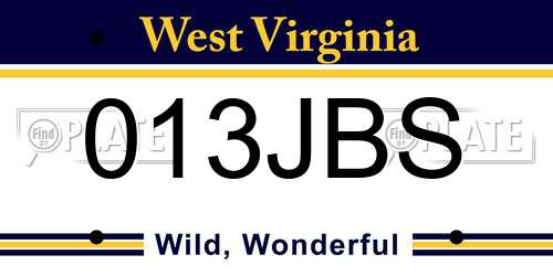 013JBS West Virginia License Plate