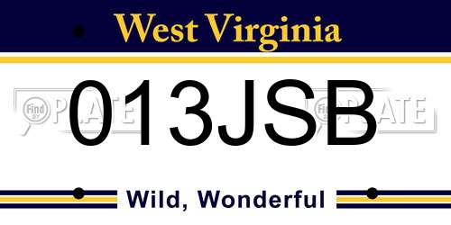 013JSB West Virginia License Plate