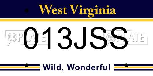 013JSS West Virginia License Plate