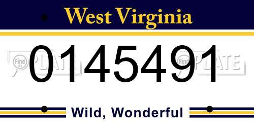 0145491 West Virginia License Plate