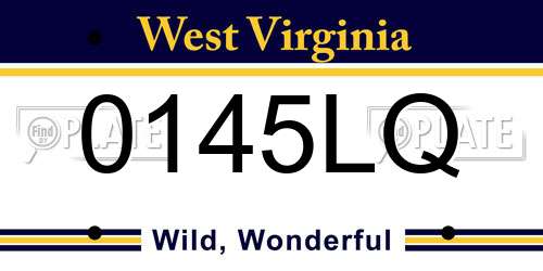 0145LQ West Virginia License Plate