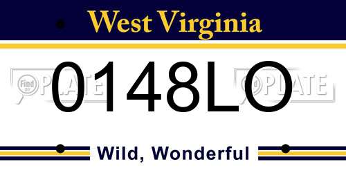 0148LO West Virginia License Plate
