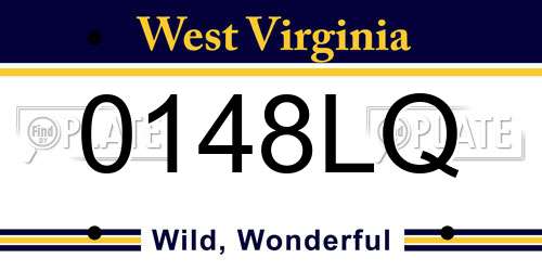 0148LQ West Virginia License Plate