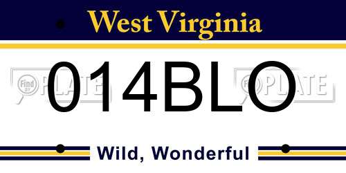 014BLO West Virginia License Plate