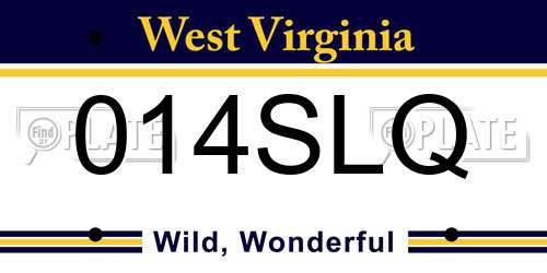 014SLQ West Virginia License Plate