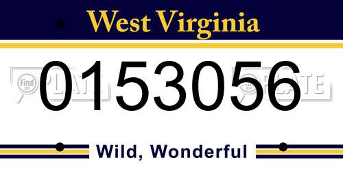 0153056 West Virginia License Plate