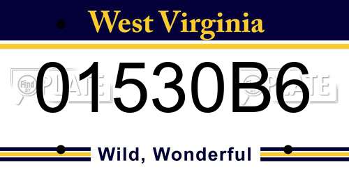 01530B6 West Virginia License Plate
