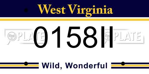 0158II West Virginia License Plate