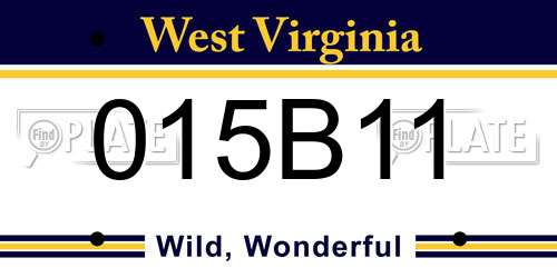 015B11 West Virginia License Plate