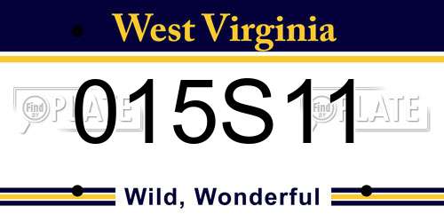 015S11 West Virginia License Plate