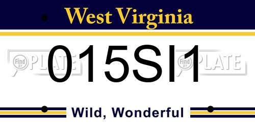 015SI1 West Virginia License Plate