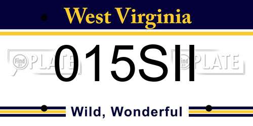015SII West Virginia License Plate