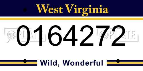 0164272 West Virginia License Plate