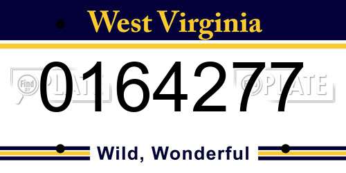 0164277 West Virginia License Plate