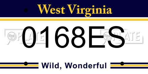 0168ES West Virginia License Plate