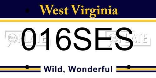 016SES West Virginia License Plate