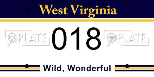 018 West Virginia License Plate