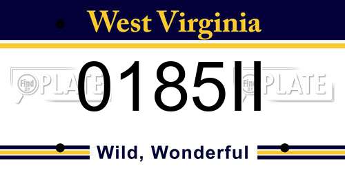 0185II West Virginia License Plate