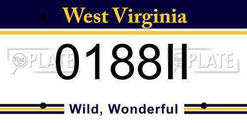 0188II West Virginia License Plate