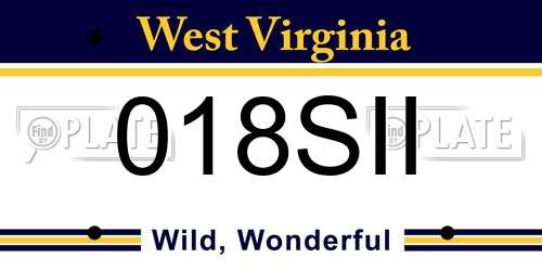 018SII West Virginia License Plate
