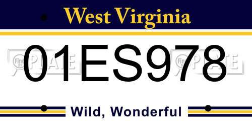 01ES978 West Virginia License Plate