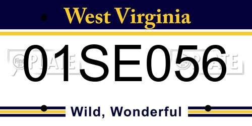 01SE056 West Virginia License Plate