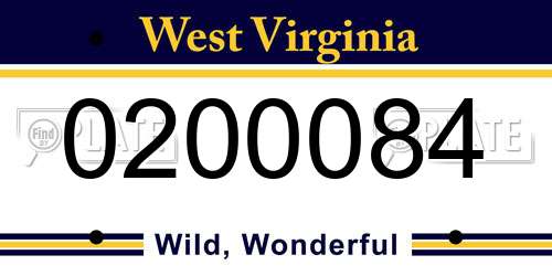 0200084 West Virginia License Plate