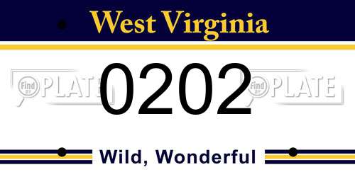 0202 West Virginia License Plate