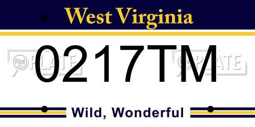 0217TM West Virginia License Plate