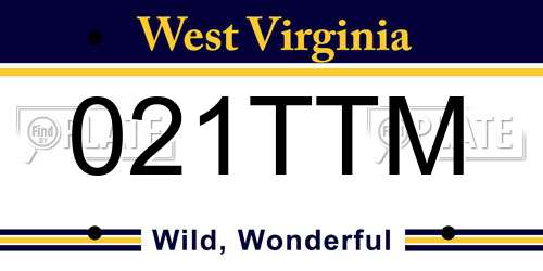 021TTM West Virginia License Plate