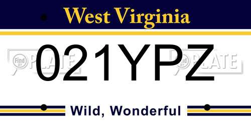 021YPZ West Virginia License Plate
