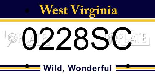0228SC West Virginia License Plate