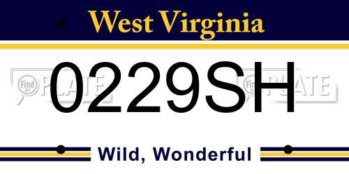 0229SH West Virginia License Plate