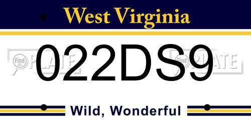 022DS9 West Virginia License Plate