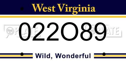 022O89 West Virginia License Plate