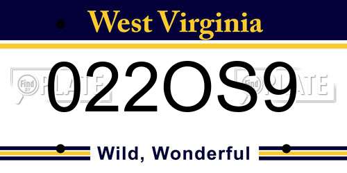 022OS9 West Virginia License Plate