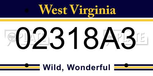 02318A3 West Virginia License Plate